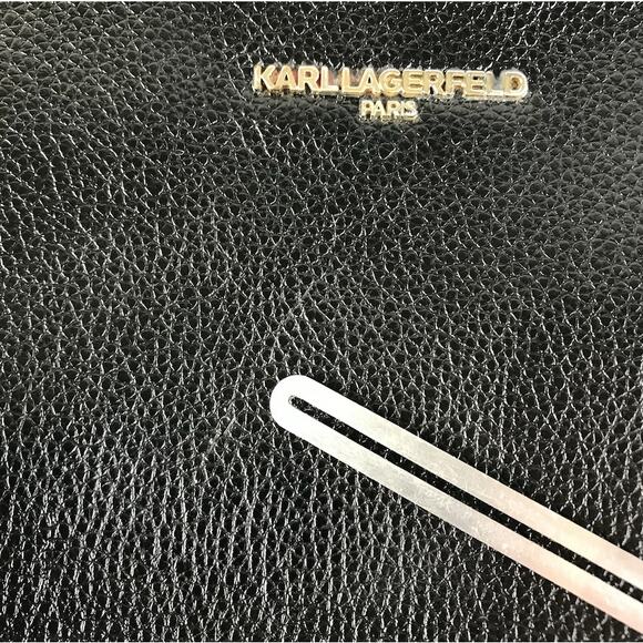 KARL LAGERFELD Paris Ophelia Leather Crossbody Bag Black Small Party Travel City - Picture 7 of 9